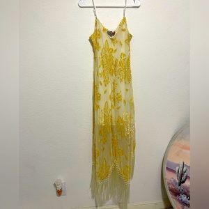 Vintage double d ranch fringe dress